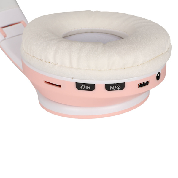 Glødende katteøre Bluetooth-hodetelefoner Bass Foldable Wireless Headwear Breathing Lamp Headset