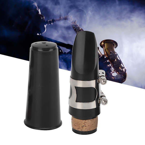 Klarinett Munnstykke Kit ABS Ligatur Puter Reed Cap Musikk Instrument Tilbehør(Svart )