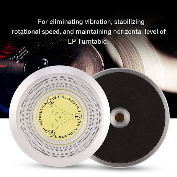 50/ 60Hz Nivådetektor Hastighetsdetektering Skivspelare LP Vinyl Disc Record Stabilisator Clamp Silver