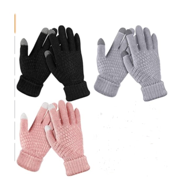 3 par kvinders vinter touchscreen handsker varme fleeceforet K