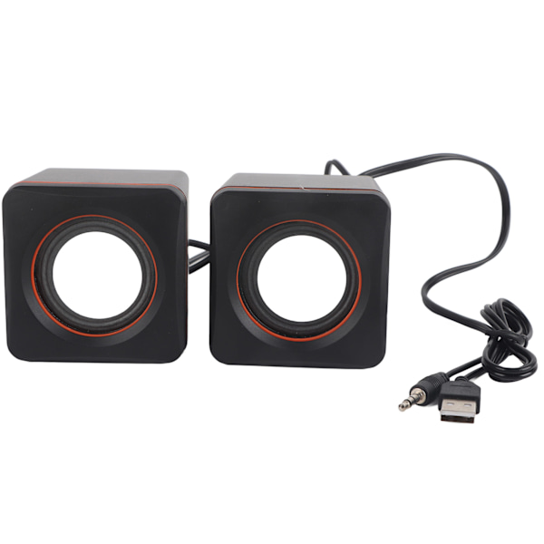 Mini Cube USB Stereo 3,5 mm Jack kablet høyttaler for stasjonær bærbar PC-datamaskin (dobbeltspor)