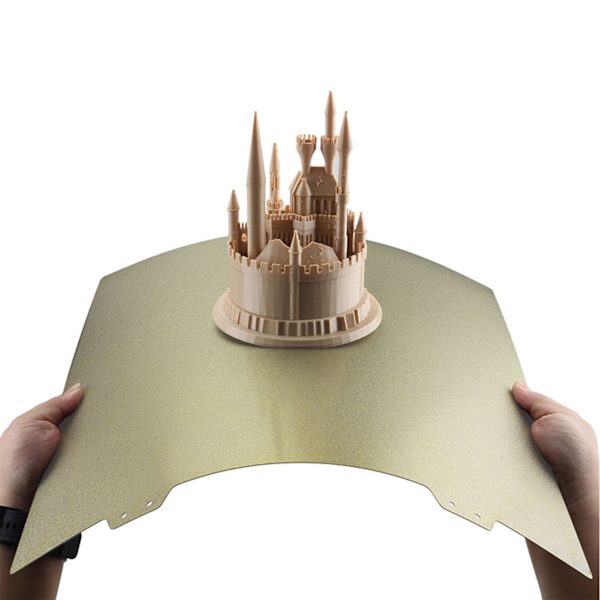 PEI Stålplade PEI Pulverlakering 377x370mm Guld Hot Bed Stålplade 3D Printer Tilbehør til Ender 5 Plus Stålplade
