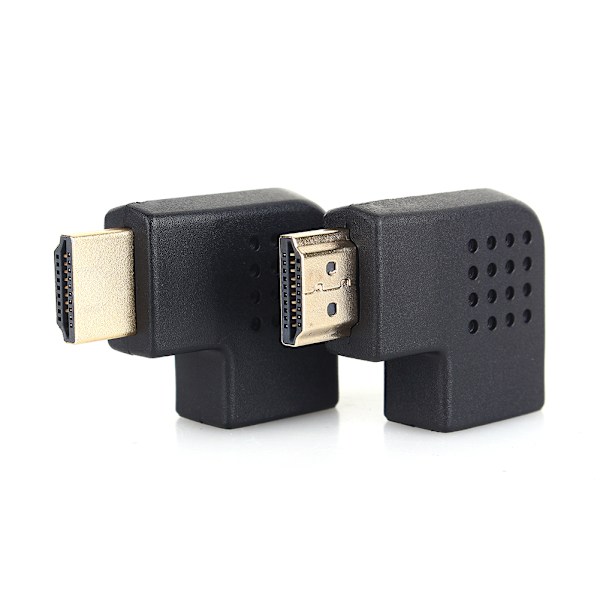 90° Vinklet HDMI Han til Hun Kobling Adapter Forlænger Stik til HDTV