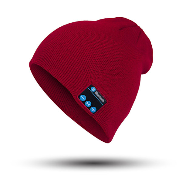 Bluetooth Beanie Hat - Gjenladbar Beanie Hat med Innebygd Mikrofon Stereo Høyttalere Høst Vinter Varm Strikket Lue