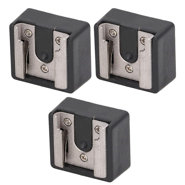 3 st Blixtskoadapter med 1/4 tum skruvgänga Kamerastativ Skruvadapter Metall Blixtsko