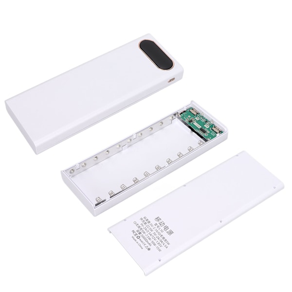 18650 Batterihållare 10W DIY Power Bank Fodral Bärbar Batteriladdare med LCD-display för 10 Batterier
