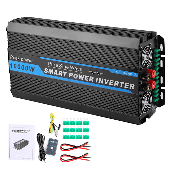 10000W Bilströmkonverter Transformator Ren Sinusvåg Spänningsomvandlare 12V till 220V‑240V