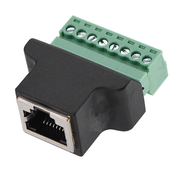 DVR Ethernet-kontakt RJ45 hunn til 8-pins skrueklemmekontakt