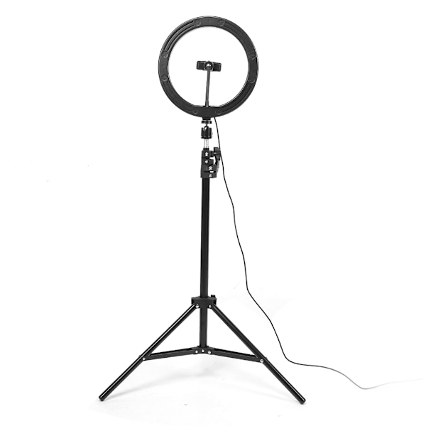 RGB Ring Fill Light Lampe med Telefonholder Klips Justerbar Stativfeste for Live Streaming