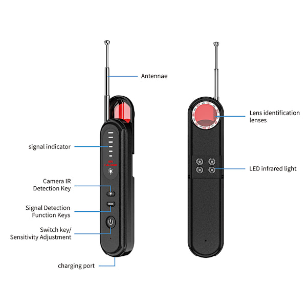 Innovativt Smart Chip-uppgradering Dolda Kameradetektorer, Portabel Design För Trådlös Kamerautrustningsdetektering Och Superlång Standby