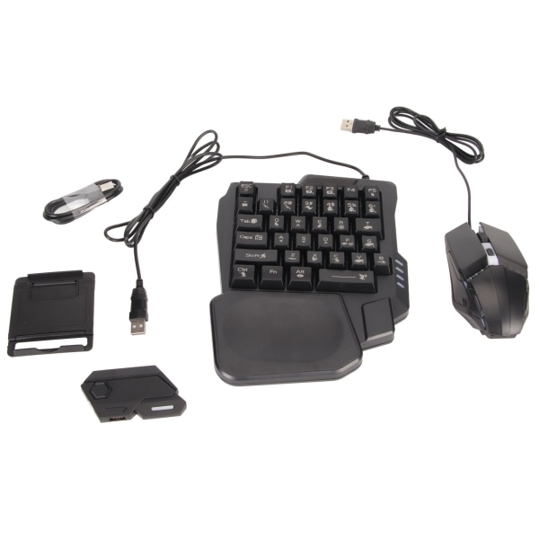 Halv hånd gaming tastatur og mus combo kablet gaming mus konverter til Android til Harmony til IOS 10.0‑13.3