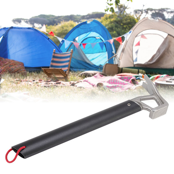 Campinghammare i rostfritt stål med oxhornhuvud, aluminiumhandtag, stor motståndskraft, tältpinnehammare för camping utomhus, svart