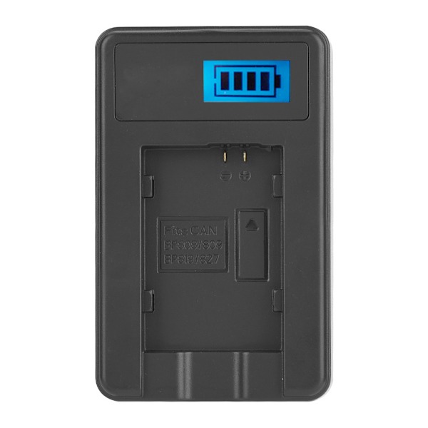 BP-808 Batteriladdare Mini USB-laddning med LCD-skärm för Canon BP-827/809/819