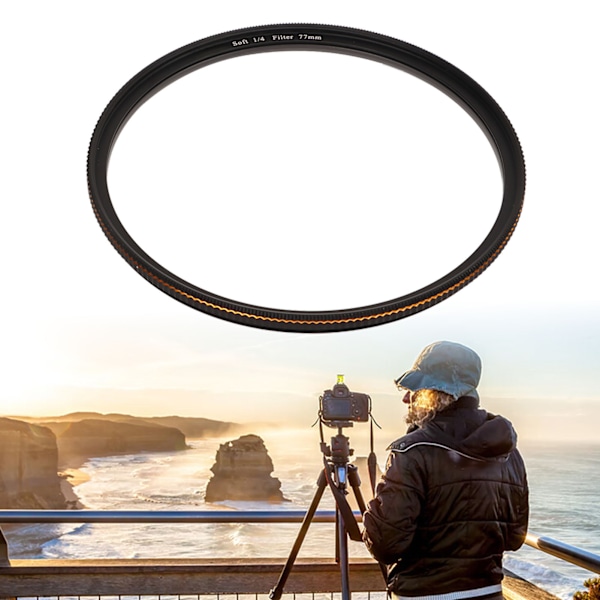 Mjuk diffusionsfilter 1/4 filter dimmig drömsk filmisk effektfilter matt frostat optiskt glasfilter för DSLR-kamera mikroobjektiv 77 mm