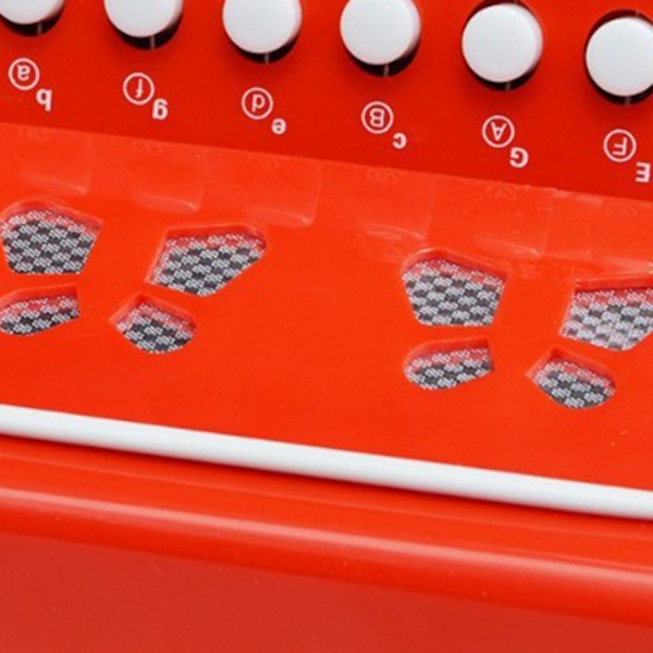 Dragspel Leksak Barn Dragspel Musikinstrument 2 Bas 7 Tangenter för Barn Spädbarn Röd
