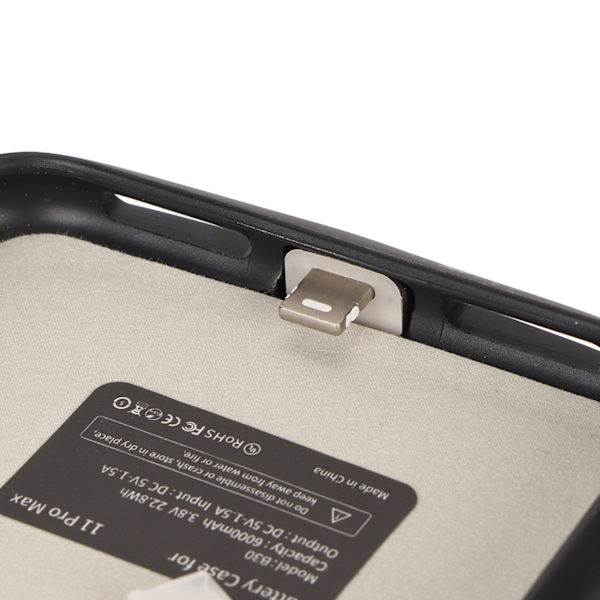 Telefonbatteri deksel for IOS 11 Pro Max 6.5in utvidet ladebeskyttende deksel 6000mAh oppladbart indikator slankt deksel