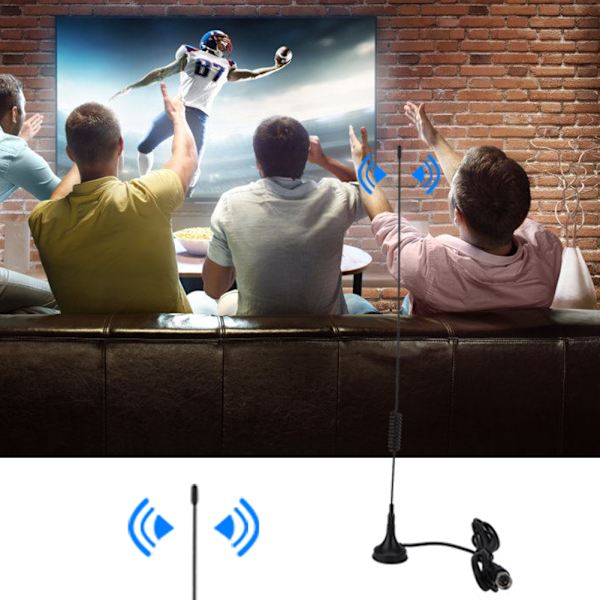1,5 m 10db F-pää DVB-T VHF UHF -antenni Auton TV-antenni Sisäantenni Magneettiantenni