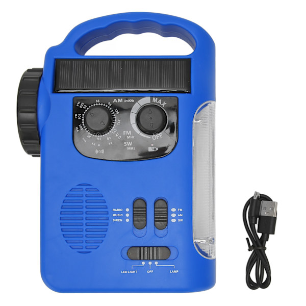 Käsikäyttöinen aurinkoradio AM FM SW Hätäradio LED-taskulampulla
