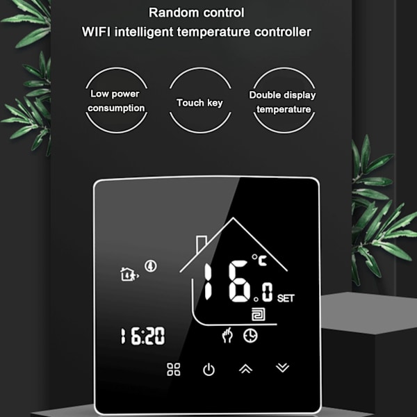 WiFi-älykäs termostaatti 7 päivän ohjelmoitava termostaatti sovellusäänikosketusnäytöllä 95-240V
