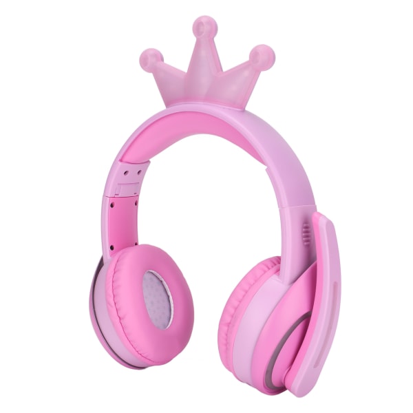 Børne Bluetooth-hovedtelefoner Krone Multifunktion Trådløs og kablet pigeheadset med mikrofon til skole, studie, hjem og rejser
