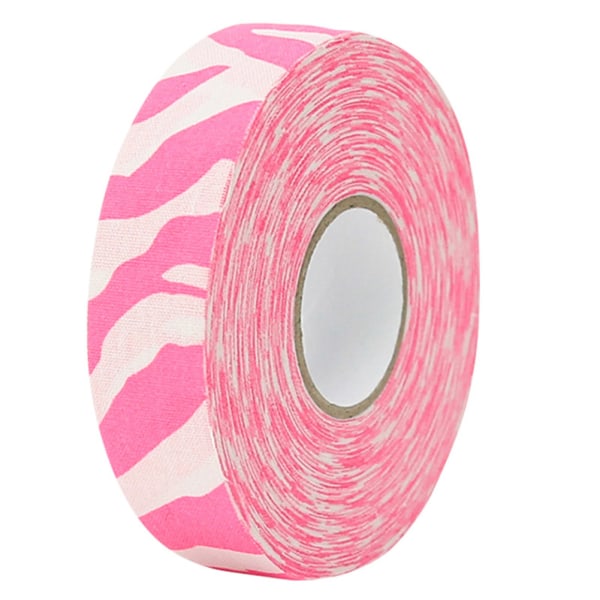 2,5 cm x 25 m Hockey Beskyttende Tape Sport Badminton Stang Puter Hockey Stick Taps Rosa Zebra