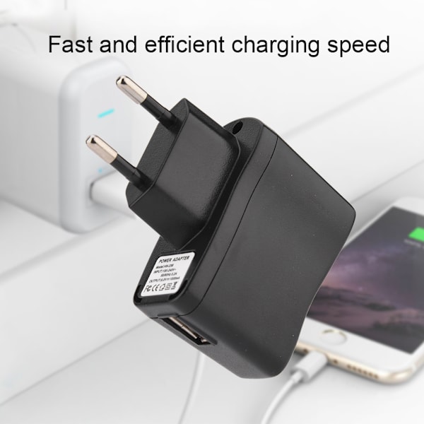 5V 1A oplader strømadapter USB opladningsstik strømforsyning til telefon (100~240V EU)