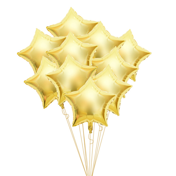 10 stk 10\" Femstjerners aluminiumsfolie ballonger fest bryllup bursdag dekor