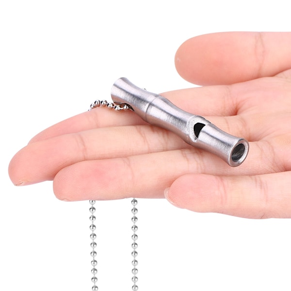 Hög upp till 120db Nöd-visselpipa, Portabel kropp för utomhusäventyr, Solid Titanlegering EDC Säkerhetsvisselpipa med kedja för handsfree-bärning