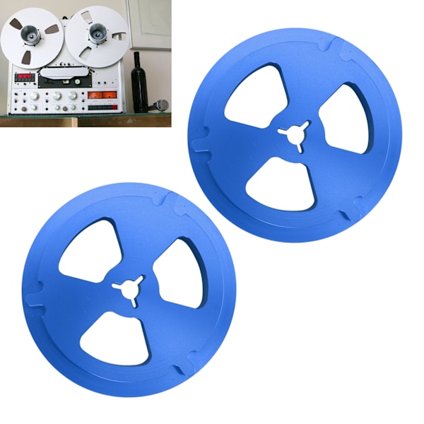 1 Par 1/4 Tommer NAB Hub Optisk Aksel Adapter Aluminium Polert Base Spole til Spole Båndåpner for Studer ReVox for DENON Blå