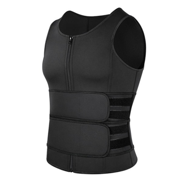 Men Body Shaping Waist Trainer Gym Fitness Soft Breathable Double Belt Sweat Slimming Sauna Vest