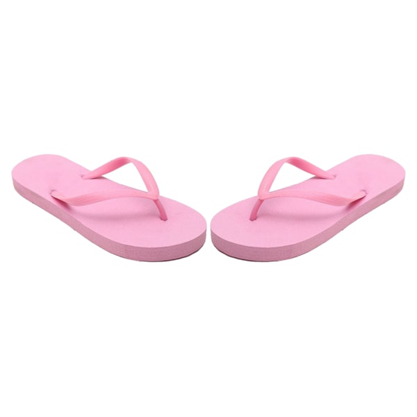 Dam Strand Halkfria Flip-flops Tecknat Mönster Bekväma Fotvalvsstöd Flip-flops Andningsbara Platt Tåsandaler Rosa M
