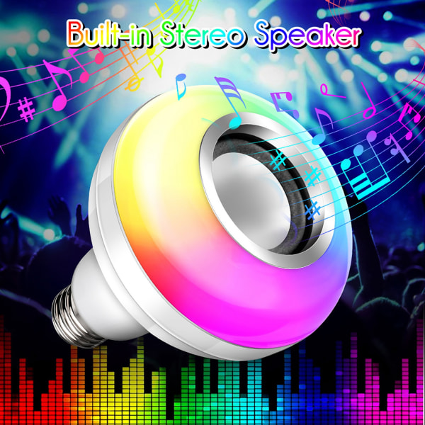 FBA Monopolys RGBW Bluetooths Music Bulb 24‑nøgle fjernbetjening U