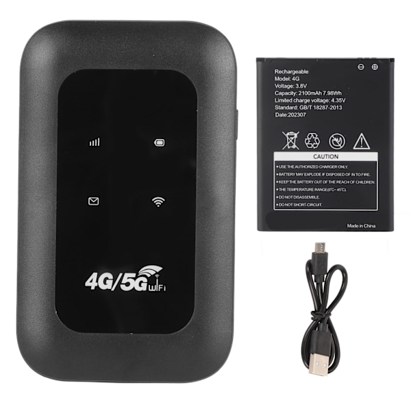 4G WiFi-router med Micro SIM-kortslot, 150 Mbps, 8 brugere, 2100 mAh mobil WiFi-hotspot til bærbar computer, telefon og computer