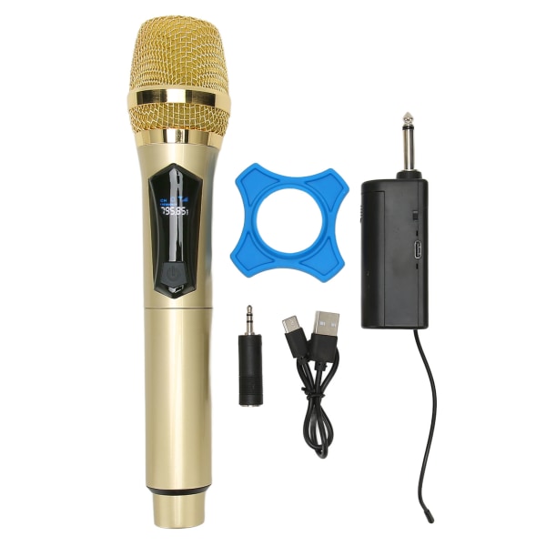 Wireless Microphone System Rechargeable Universal V Band Fixed Frequency Up to 50 Meters Handheld Dynamic Microphone