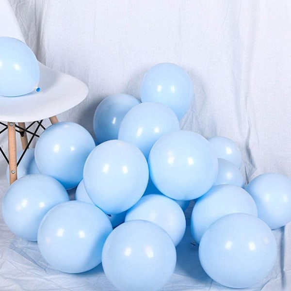 Elegant Pastellblå Dekor, 100 st 10-tums Ballonger, Naturlig Latex, Perfekt För Födelsedagar, Bröllop, Examensfiranden, Luft- eller Heliumuppblåsbar