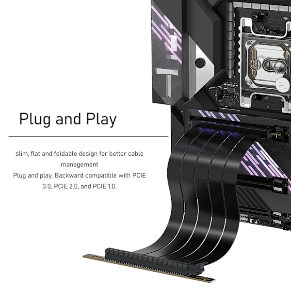 PCIE 4.0 X16 -jatkokaapeli 180 astetta 26 Gt/s 7,9 tuumaa pitkä kullattu GPU-jatkokaapeli RTX3090 RTX3080ti RTX3070 -näytönohjaimille