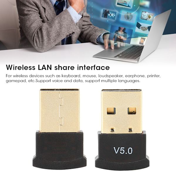 USB Bluetooth 5.0 Adapter Lavt Strømforbrug Trådløs Audio Musik Stereo Modtager til TV Computer