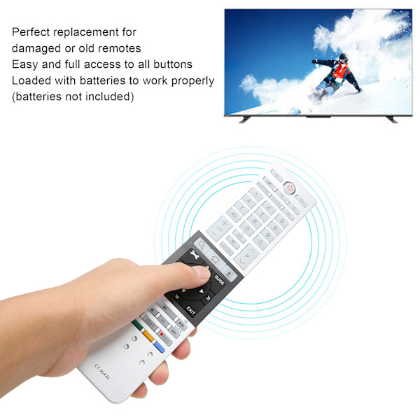 Fjernbetjening erstatning kompatibel med Toshiba CT 90430 CT 90429 CT 90427 CT 90428 CT 90444 4K og andre UHD TV'er