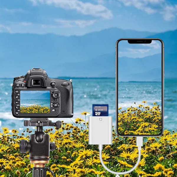 Mfi-certifierad Lightning till SD-kort Kamera Reader, Åtelkameravisare med Formatteringsstöd, Höghastighetsöverföring och Plug and Play-funktionalitet,
