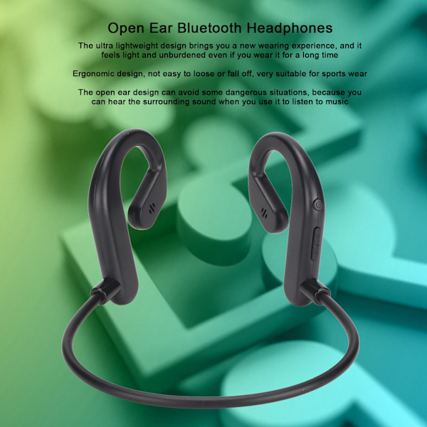 QLS7 Open Ear Bluetooth-hodetelefoner Trådløse Bone Conduction-hodetelefoner for Jogging Løping Fotturer Sykling