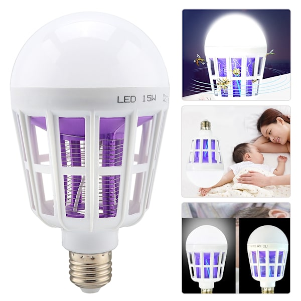 220V LED Myggdödande Lampa 15W LED-lampor Ljus Anti Fly Bug Zapper