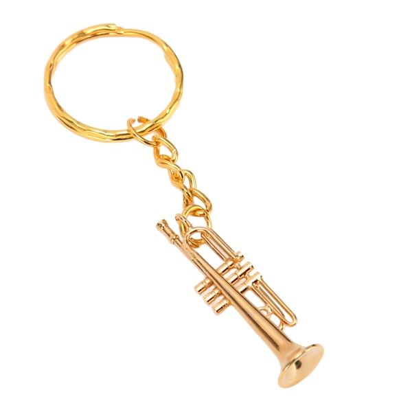 Trumpet Nyckelring Hänge Metall Mässing Fashionable Stylish Musikinstrument Nyckelring Nyckelring för Festival Present Dekor
