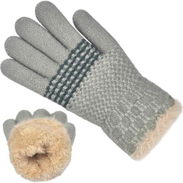 Winter Gloves for Boys Girls - Kids Warm Knit Thermal Cable Kn