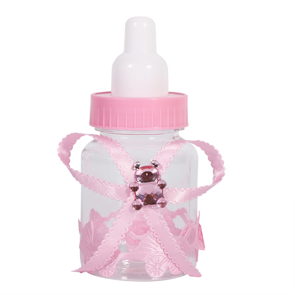 50 stk. godteriflasker i form av babyflasker til baby shower, barneselskap, bryllup eller bursdag (rosa)