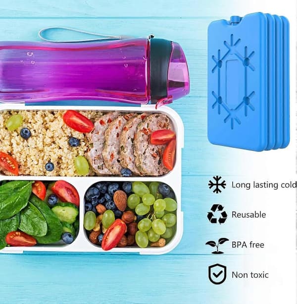 Ispåsar 4-pack, 200 ml återanvändbara kylelement kompatibla med kylväskor, kylboxar, matlådor, utomhuspicknick camping