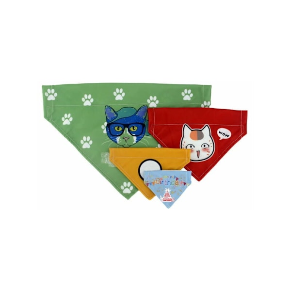 Kattbandana med japanskt mönster, högkvalitativt hundhalsband, bekvämt tyg, justerbar storlek, flera färgalternativ, säkerhetskardborre, idealisk för dagligt bruk