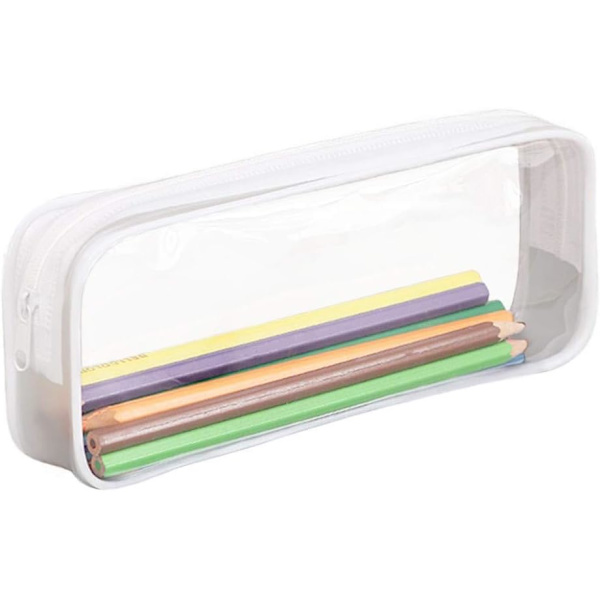 Genomskinlig pennpåse Case Stor kapacitet Case Väska förvaringsväska Hållare Transparent PVC Pennpåse Pennpåse för kontors- och skolmaterial, resor