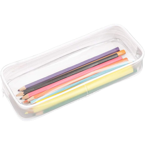 Genomskinlig pennpåse Case Stor kapacitet Case Väska förvaringsväska Hållare Transparent PVC Pennpåse Pennpåse för kontors- och skolmaterial, resor