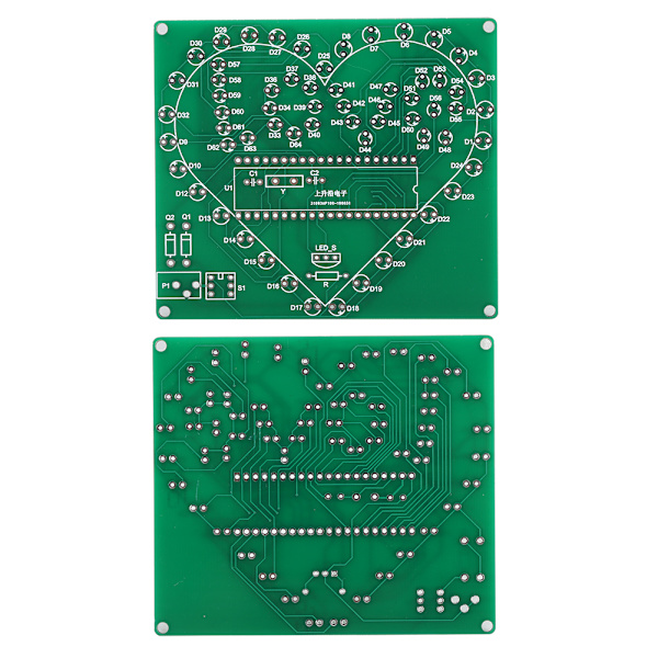 STC51 Single Chip DC4.5-5V Fjernbetjening Hjerteformet LED Lys Kit med 2mm Transparent Akryl Skal