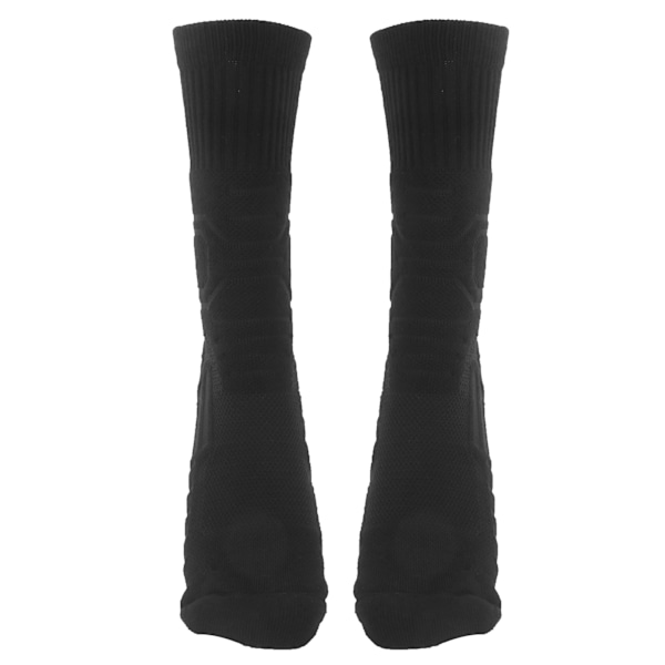 1 par sport AntiSlip strumpor andas basket fotboll atletisk skydd strumpor (svart)
